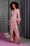 Bubbleroom Occasion Lycindre Beaded Gown Pink 48
