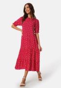 Happy Holly Tris Viscose Midi Dress Care Red/Patterned 32/34