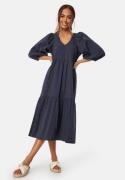 Happy Holly Balloon Sleeve Cotton Dress Dark blue 32/34