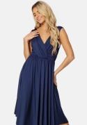 Bubbleroom Occasion Draped Soft Midi Dress Dark blue 3XL