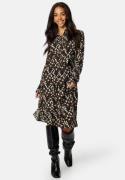 Object Collectors Item Leonora L/S Shirt Dress Black AOP:Animal Spl 36