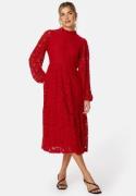 BUBBLEROOM Blanca Midi Lace Dress Red 44