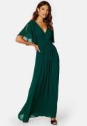 Bubbleroom Occasion Butterfly sleeve chiffon gown Dark green 48