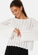 BUBBLEROOM Boat Neck Structure Knitted Sweater Offwhite L