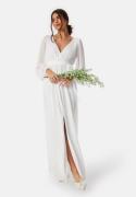 Goddiva Long Sleeve Chiffon Maxi Dress White XXS (UK6)