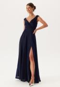 Goddiva Glitter Wrap Maxi Dress Navy XL (UK16)