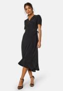 John Zack Short Sleeve Wrap Dress Black XS (UK8)