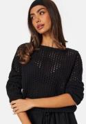 BUBBLEROOM Crochet Knitted Long Sleeve Top Black XL
