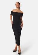 BUBBLEROOM Off Shoulder Midi Dress Black M