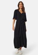 BUBBLEROOM Butterfly Sleeve Viscose Dress Black 46