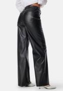 BUBBLEROOM Straight PU Trousers Black 34