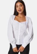 BUBBLEROOM Sweetheart Neck Poplin Shirt White 34