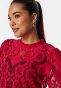 BUBBLEROOM Lace L/S Blouse Red L