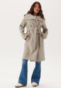 BUBBLEROOM Ava High Neck Midi Coat Light beige XL