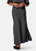 BUBBLEROOM Slit Satin Maxi Skirt Grey 34