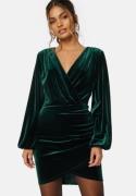 Bubbleroom Occasion Velvet Wrap Dress Dark green M