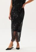 BUBBLEROOM Sequin Mesh Skirt Black XS