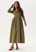 BUBBLEROOM L/S Midi Dress Olive green XS