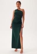 Bubbleroom Occasion One Shoulder Maxi Dress Dark green XS