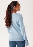 VILA Viril O-neck L/S Knit Top Kentucky Blue Detail:MELANGE L