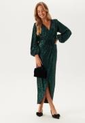 Bubbleroom Occasion Sequin Wrap Gown Green/Black M