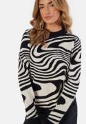 Object Collectors Item Ray L/S Knit Pullover Black Pattern:Sandshell z...