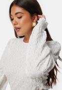 BUBBLEROOM Structure Puff Sleeve Top White L