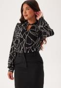 VILA Vipaya Siv O-neck L/S TWIST TO Black Beauty Print:tri 40