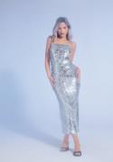 BUBBLEROOM Sequin Strap Dress Silver S