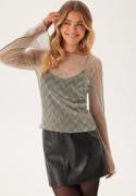 BUBBLEROOM Contrast Shimmer Top Gold L