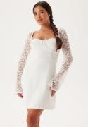 Bubbleroom Occasion Lace Sleeve Bustier Dress White 46