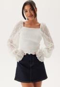 BUBBLEROOM Square Neck Smock Top White S