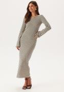 BUBBLEROOM Striped Maxi Dress Black/Offwhite XL