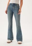 BUBBLEROOM High Flare Superstretch Jeans Blå sliten (Blue worn) 44