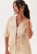 Happy Holly Soft Short Sleeve Blazer Light beige 52/54