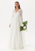 Bubbleroom Occasion  Scallop V-Neck Lace Gown White 42