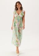 VERO MODA Vmjosie Sl Ankle Frill Dress Birds Egg Green Aop:myra M