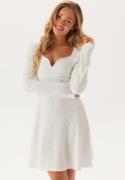 BUBBLEROOM Structured V-neck Skater Dress White XS