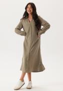 Happy Holly Linen Shirt Dress Khaki green 52/54