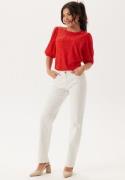 Happy Holly Broderie Anglaise Top Red 40/42