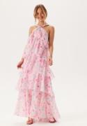 VERO MODA Vmfelicia Sl Ruffle Maxi Dress Pink Tulle Aop:flower Aop XS