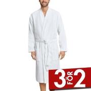 Schiesser Essentials Waffle and Terry Bathrobe Vit bomull XX-Large Her...
