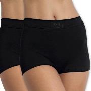 Sloggi Trosor 2P Double Comfort Shorts Svart bomull 40 Dam