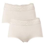 Trofe Lace Trimmed Maxi Briefs Trosor 2P Champagne bomull Large Dam