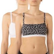 Calvin Klein BH 2P One Cotton Unlined Bralette Svart/Vit X-Small Dam