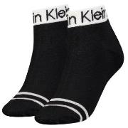 Calvin Klein Strumpor 2P Logo Welt Quarter Socks Svart One Size Dam