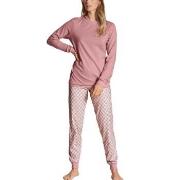 Calida Lovely Nights Pyjama With Cuff Rosa Mönstrad bomull X-Small Dam