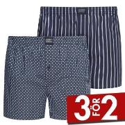 Jockey Kalsonger 2P Woven Boxer Shorts Marin bomull Medium Herr