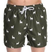 Panos Emporio Badbyxor Classic Llama Swim Shorts Mörkgrön polyester La...