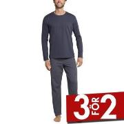 Schiesser Day and Night Long Pyjama Antracit bomull Large Herr